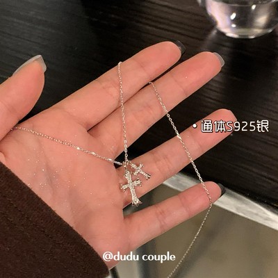 双十字架项链甜酷辣妹风高级感女