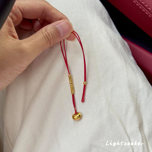 小胖福红绳编织手链本命年新中式 小众轻奢百搭叠戴手饰女招财进宝