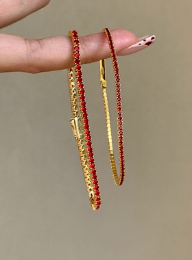 极细款仿安哥拉红宝石手链精致女