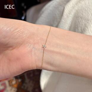 极细金色仿满钻星星手链气质轻奢高级感日常百搭显白简约叠戴手饰