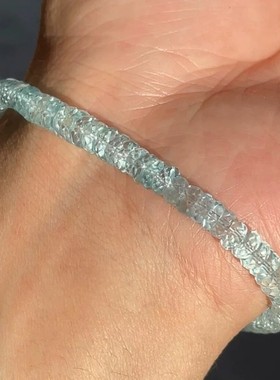 薄荷曼波色碎冰冰仿水晶串珠手链