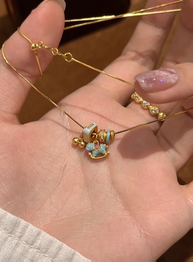 多巴胺跑环旋转木马项链甜美可爱