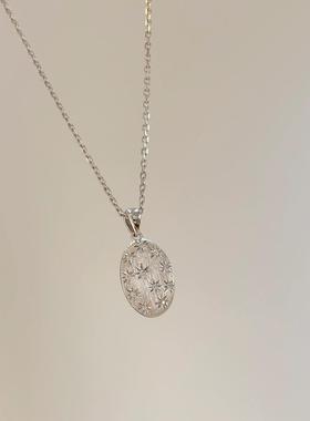 法式拉丝八芒星项链轻奢复古高级