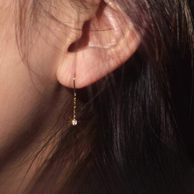 小巧精致金色流苏耳环女气质时尚
