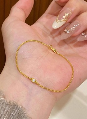 极简爆闪仿方钻手链现在气质精致