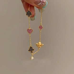 vintager中古金色蜜蜂手链轻奢小众设计感精致手串高级感气质手饰