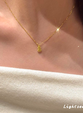 新中式碎碎冰葫芦项链女简约颈链