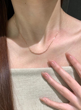 极简风微笑仿排钻项链高级感轻奢