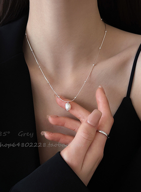 真多麻仿珍珠项链女个性简约小众