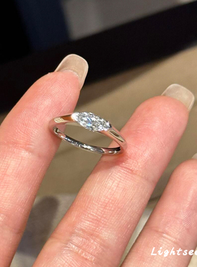 爆闪马眼钻戒指女小众设计清冷感