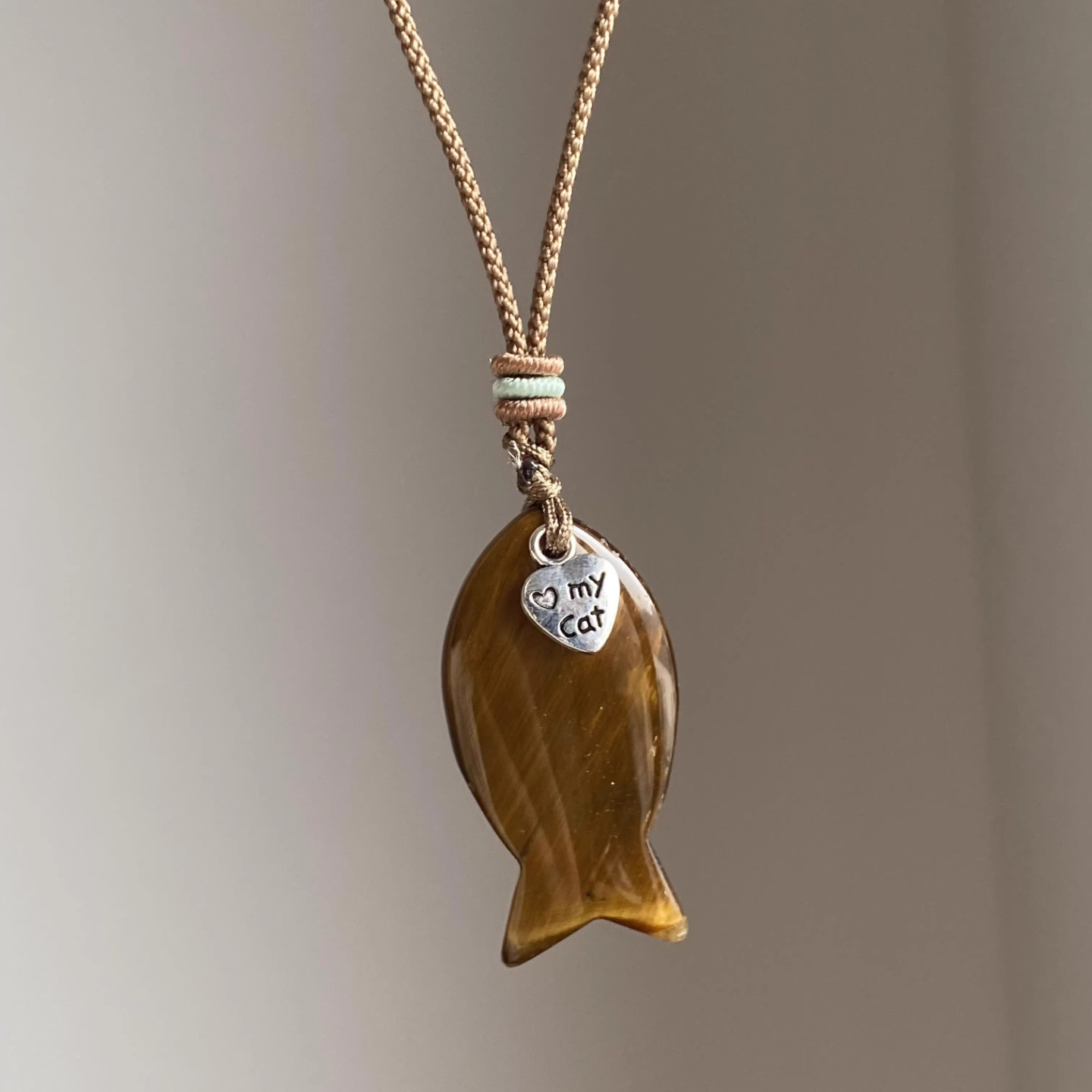 虎眼石水晶小鱼项链复古小众设计感文艺范百搭美拉德长款锁骨颈链,饰品/流行首饰/时尚饰品新,项链,淘宝优惠券,粉丝福利购,淘宝优惠卷