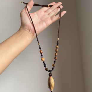 百搭小众长款 秋冬新款 2025新款 菩提吊坠项链女款 果实毛衣链 新中式