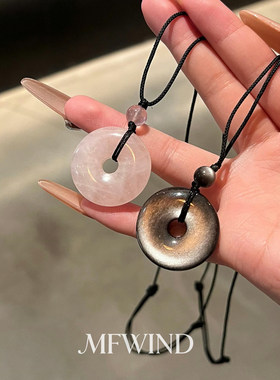 简约平安扣吊坠项链新中式国风女