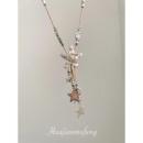 复古做旧编绳星星流苏项链小众y2k千禧辣妹风颈链配饰秋冬毛衣链