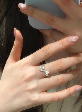 纹理感打结蝴蝶结戒指高级感百搭