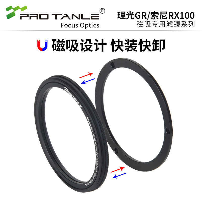 PROTANLE天利磁吸UV镜适用于索尼RX100 M7/6/5/4/3 ZV-1 佳能G7X2/G9X 松下ZS99/110UV cpl 黑卡相机黑柔滤镜