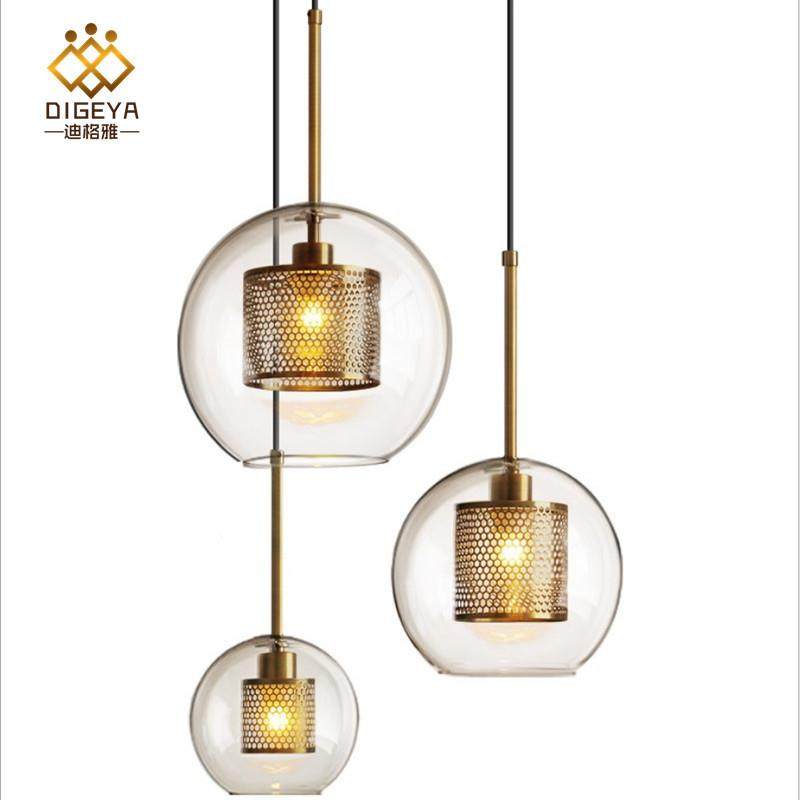 北欧简约设计师复古工业风loft餐厅客厅吧台床头铁网玻璃圆球吊灯,家装灯饰光源,智能吊灯,淘宝优惠券,粉丝福利购,淘宝优惠卷