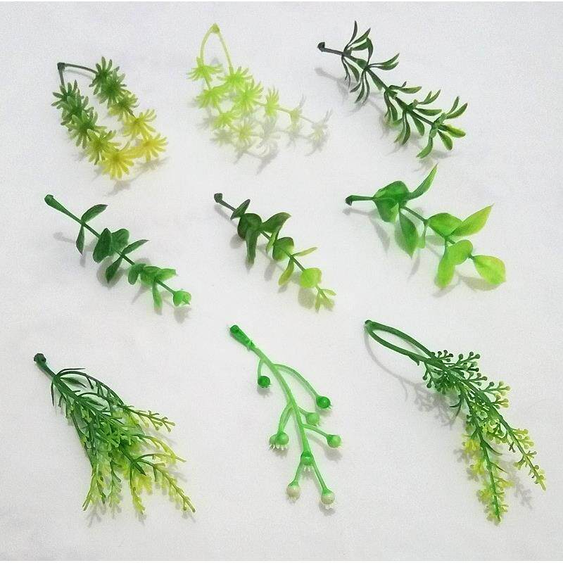 仿真水草花枝干插件草皮草坪假草 水族装饰品 鱼缸造景用品