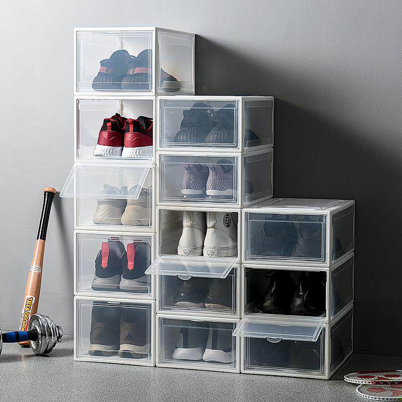 组装式卡扣鞋盒收纳盒家用塑料收纳箱鞋架鞋柜收藏鞋子展示墙