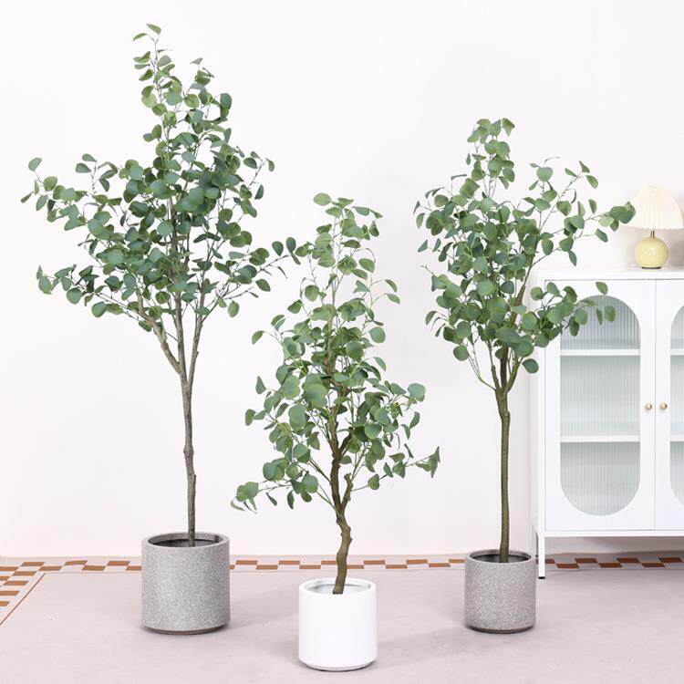金钱树仿真植物盆栽假树发财树门店客厅装饰假花塑料花尤加利树叶