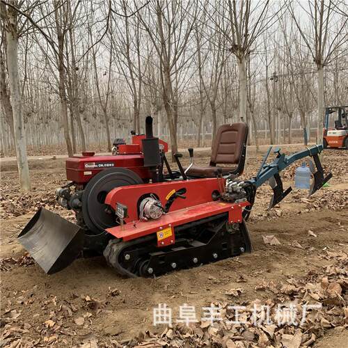 履带式微耕机小型柴油开沟机多功能乘坐式耕田犁地机起隆翻土机