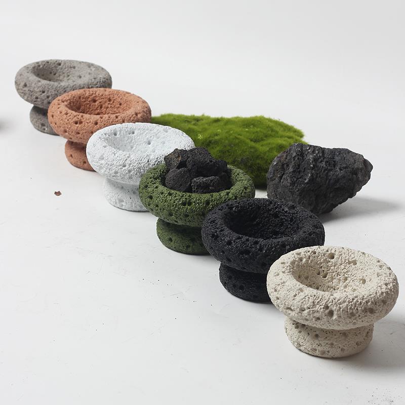 新品ins风无孔月球纹水泥迷你花盆小盆栽仙人掌蝴蝶兰蜡烛杯两榕