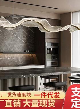 餐厅吊灯极简创意飘带灯现代简约茶室前台吧台设计师艺术装饰灯具