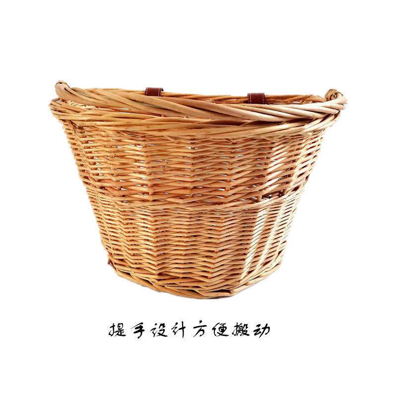 柳条免打孔手工藤编篮子玩具零食整理脏衣篓床头悬挂式收纳筐