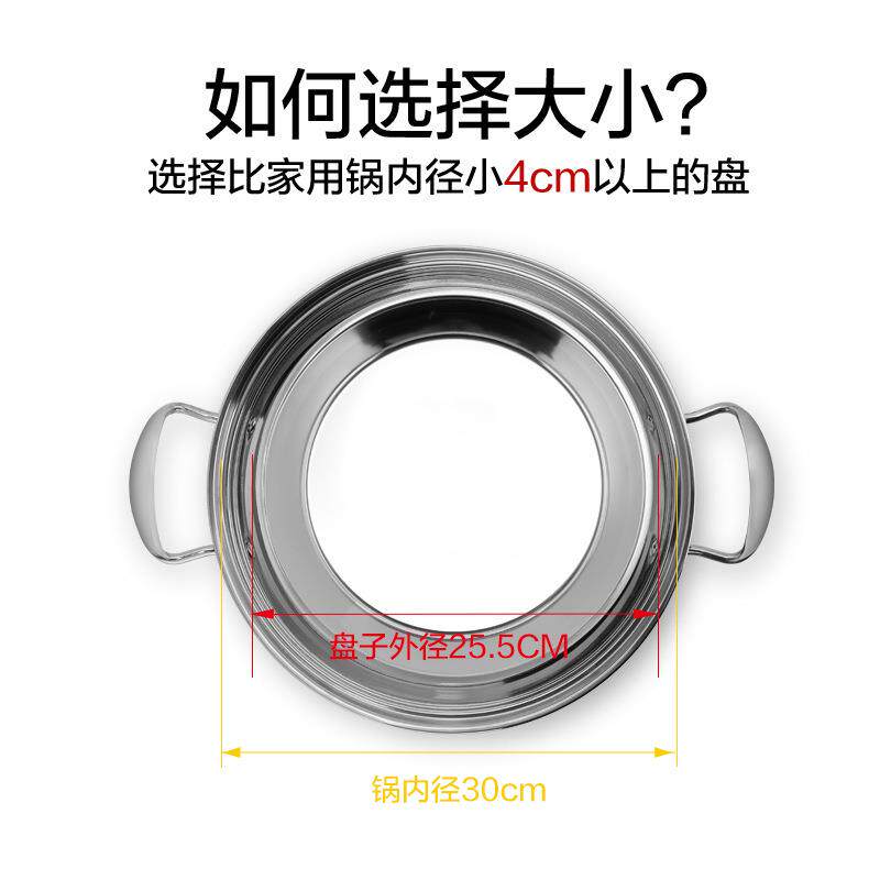304不锈钢蒸凉皮锣锣做凉皮的工具家用肠粉盘子盘蒸盘鱼菜盘罗罗