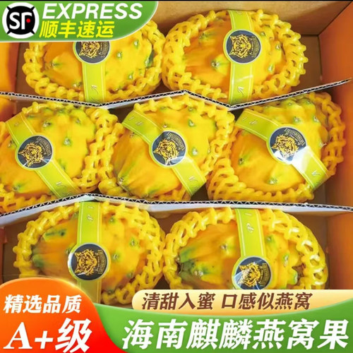 顺丰海南燕窝果新鲜火龙果黄色孕妇宝宝果整箱白心麒麟果热带水果
