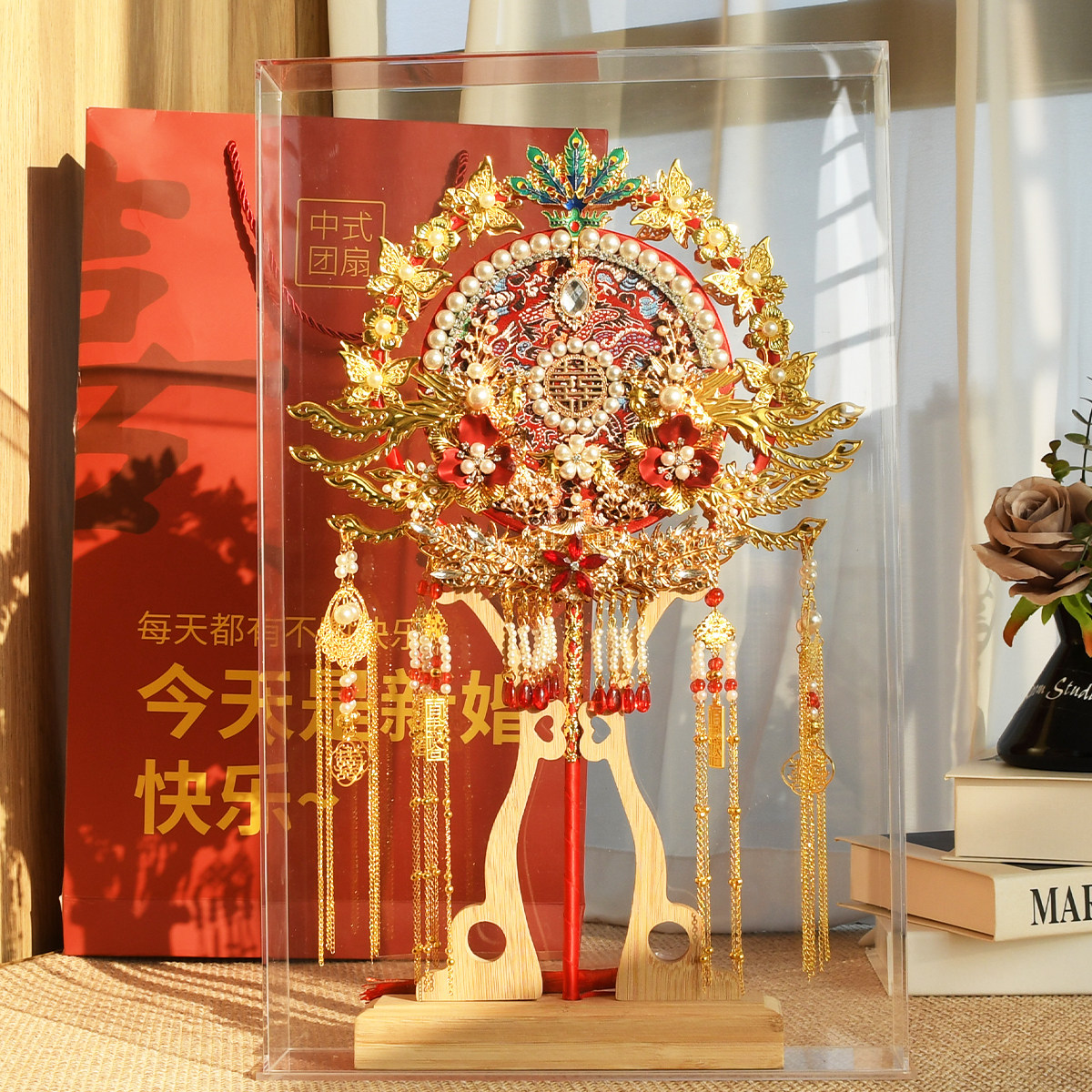 高透礼盒新娘团扇！送闺蜜绝绝子图片