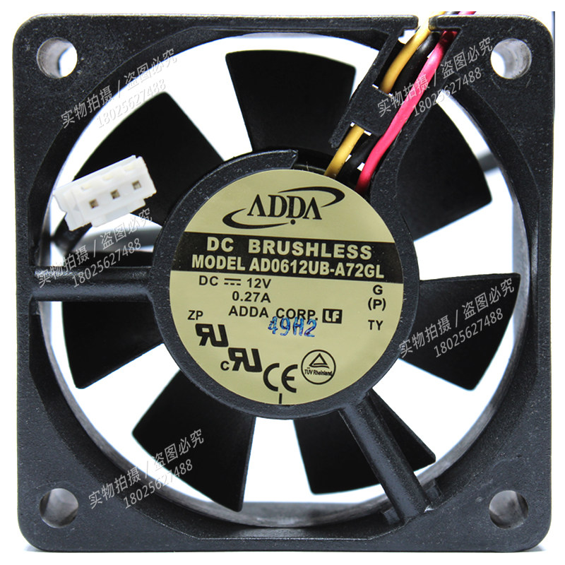 ADDA全新AD0612UB-A72GL 6025 12V 0.27A 6CM大风量机箱散热风扇