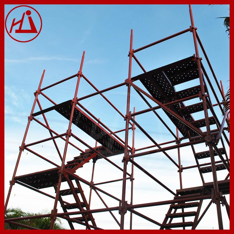 厂家建筑施工基坑脚手架香蕉式安全爬梯安全稳固钢管爬梯