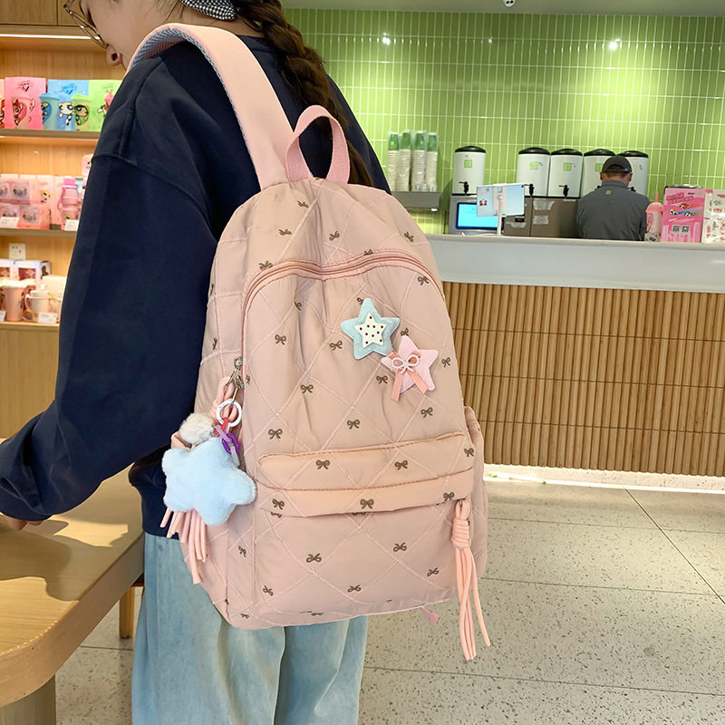 2024轻便书包女大学生背包森系软妹双肩包新款大容量电脑包潮