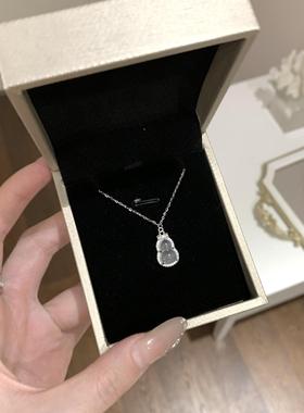 新中式蝴蝶结葫芦项链女款国潮时尚清新甜美仿玉髓吊坠锁骨链礼物
