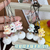 2025森系卡通小猫手机链可爱钥匙扣少女学生包包挂件情侣闺蜜礼物