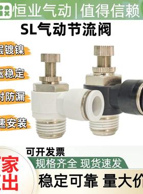 接头SL6-M5/01/02调节阀 JSC节流阀快插气管接头SL4-M3 L型 B型