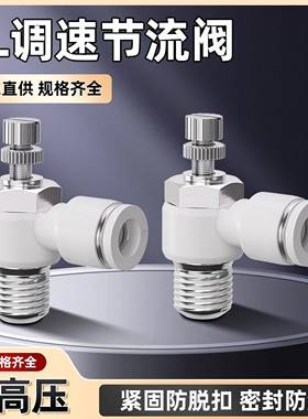 节流阀气压气动调速接头可调进气SL6/8气管/气缸快速快插调节气阀