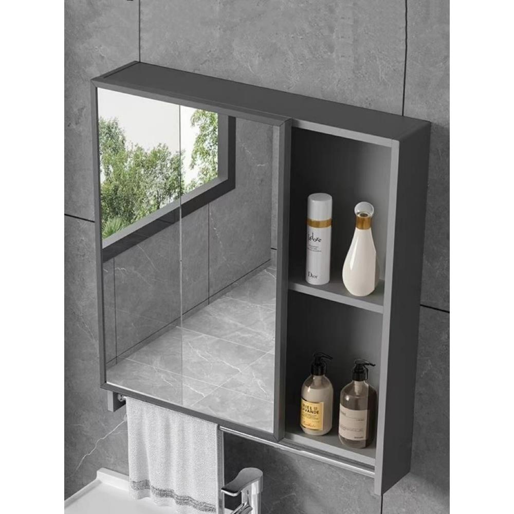 太空铝挂墙式浴室镜柜浴室柜组合卫生间储物箱镜子收纳盒单独镜箱