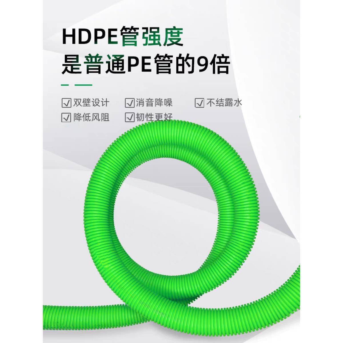 鑫隆升厂家直销 买一卷送割刀 新风系统专用PE新风管双层波纹管图片