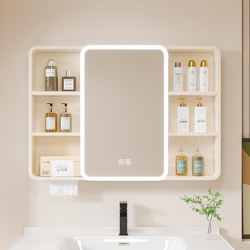 圆弧智能除雾浴室镜柜卫生间挂墙式浴室单独镜柜置物架收纳储物柜