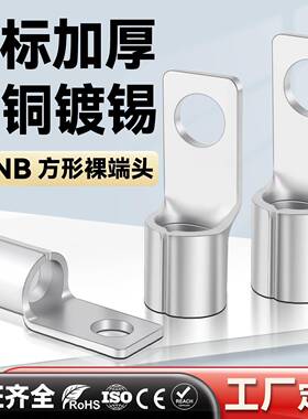 CNXI华西科技SQNB方形裸端头紫铜国标加厚冷压接线端子22-200平方