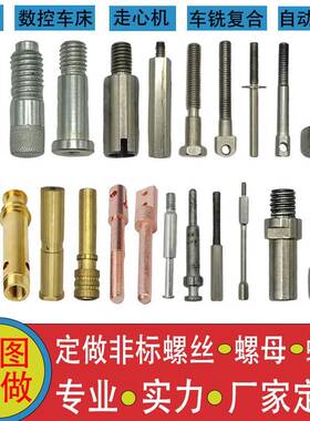 非标螺丝杆定做异形不锈钢内六角螺栓螺母铜柱定制车床机加工零件