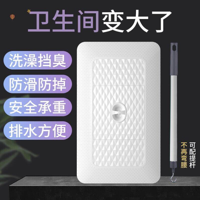蹲便器盖板厕所密封盖防臭堵臭器化妆室通用挡板蹲坑盖板蹲厕盖板