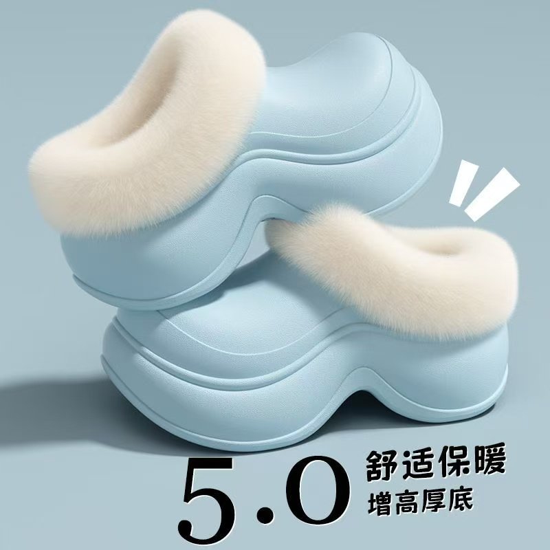增高棉鞋女款2025秋冬季新款外穿保暖防寒高颜值防水包跟棉拖鞋女