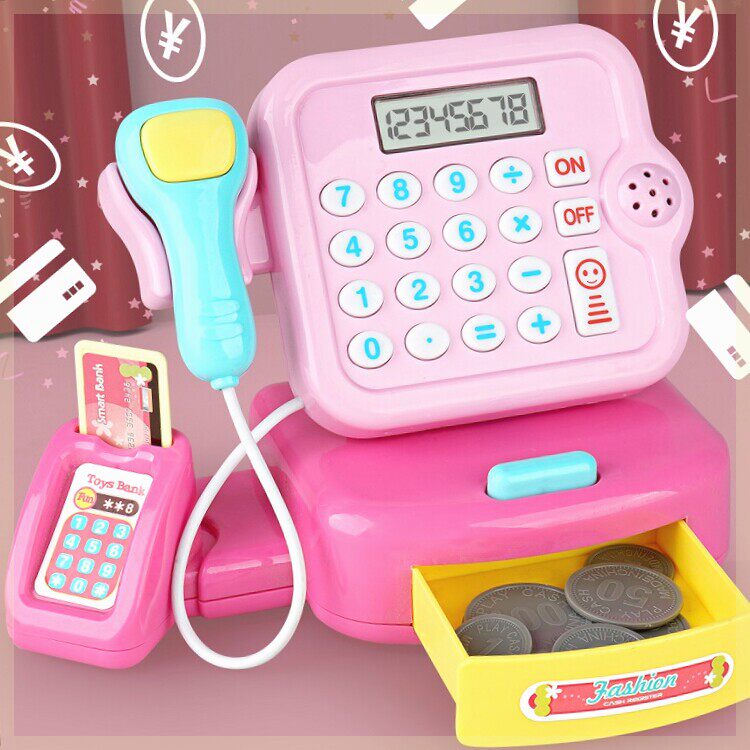 儿童超市收银机 收银台玩具女孩仿真过家家收款机玩具女童4-6岁