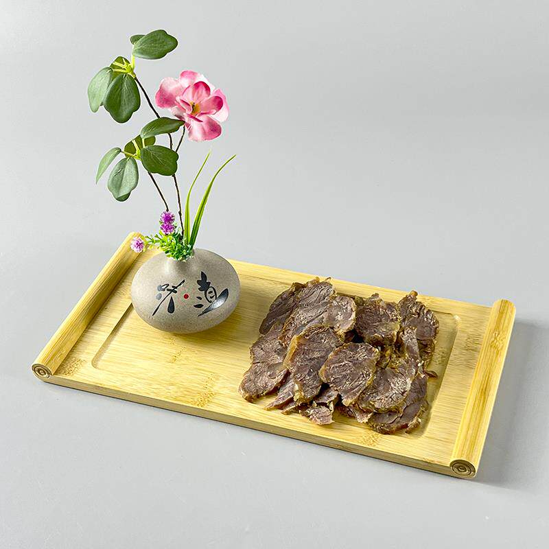 火锅店酒店私房菜竹木餐具冷菜盘子特色凉菜酱卤牛肉明档个性摆盘
