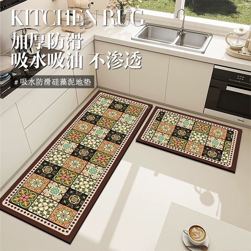硅藻泥厨房地垫防滑吸水防油垫家用加厚耐脏柔软防摔可定制地毯,居家布艺,厨房地垫,淘宝优惠券,粉丝福利购,淘宝优惠卷
