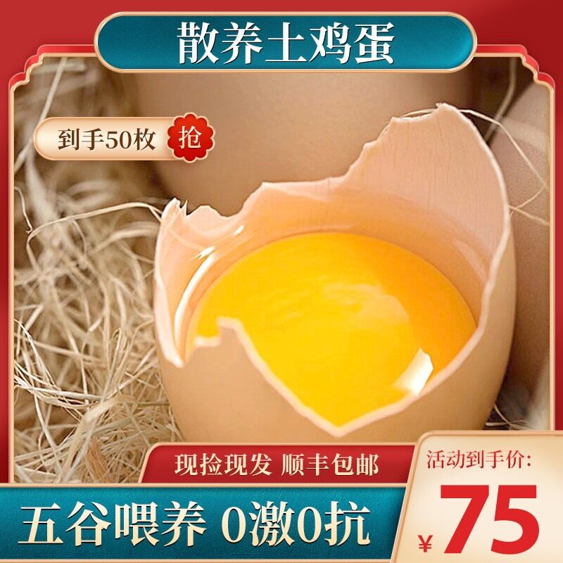 土鸡蛋新鲜正宗土鸡蛋安全营养慢产不腥草鸡蛋顺丰50枚破损包赔