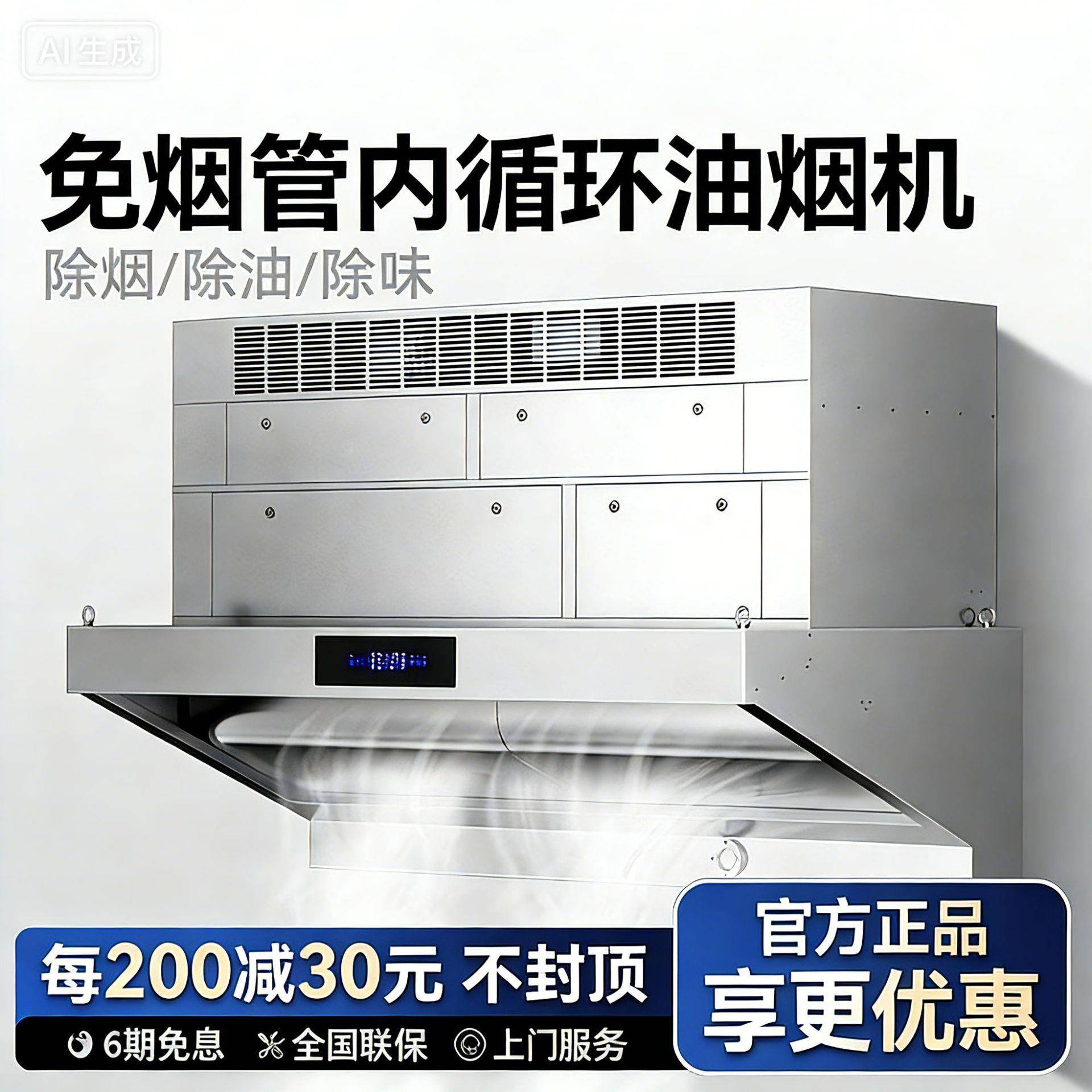商用油烟净化一体机商用餐饮饭店水循环除味管道烟低空净化器